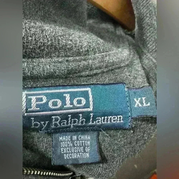 Polo by Ralph Lauren Sweater Size XL 3/4 zip Gray Knit Warm Winter - Picture 4 of 5